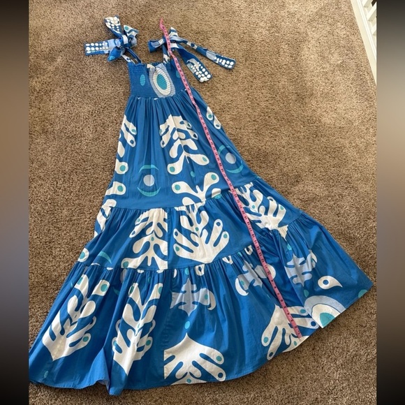 Sheridan French Kelly Maxi Dress in Blue Ink Dot 
size Small - Picture 10 of 12